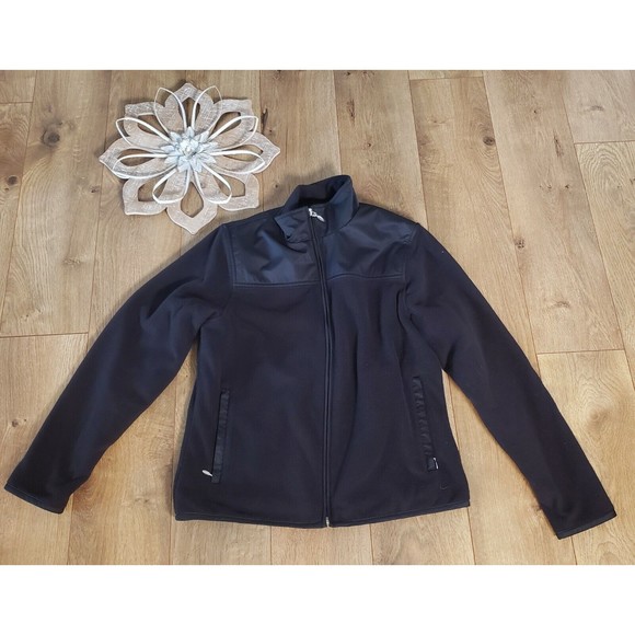 NIKE Women's Size S FIT THERMA Fleece Black Full Zip Jacket Excellent Condition! - Picture 1 of 5